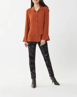 Button Up Drape Blouse