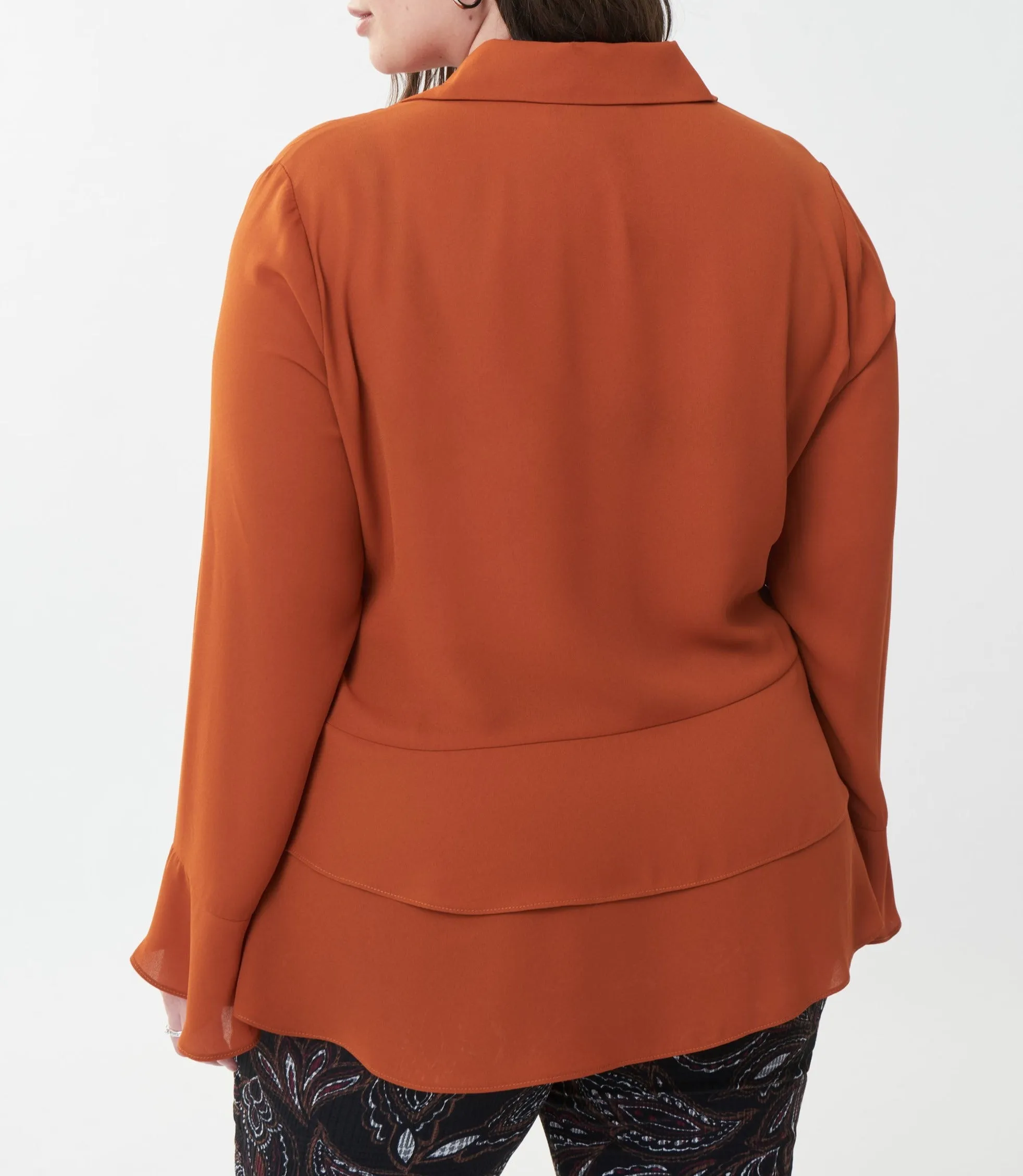 Button Up Drape Blouse
