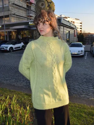 Cable pullover, lime