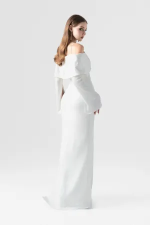 Off-Shoulder Crystal Embellished Silk Gown