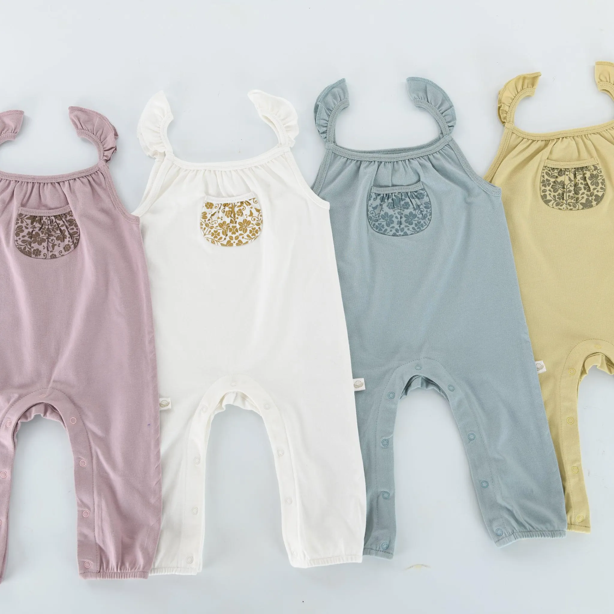 RETIRED - Organic Pocket Tank Jumpsuit - Bay Blue