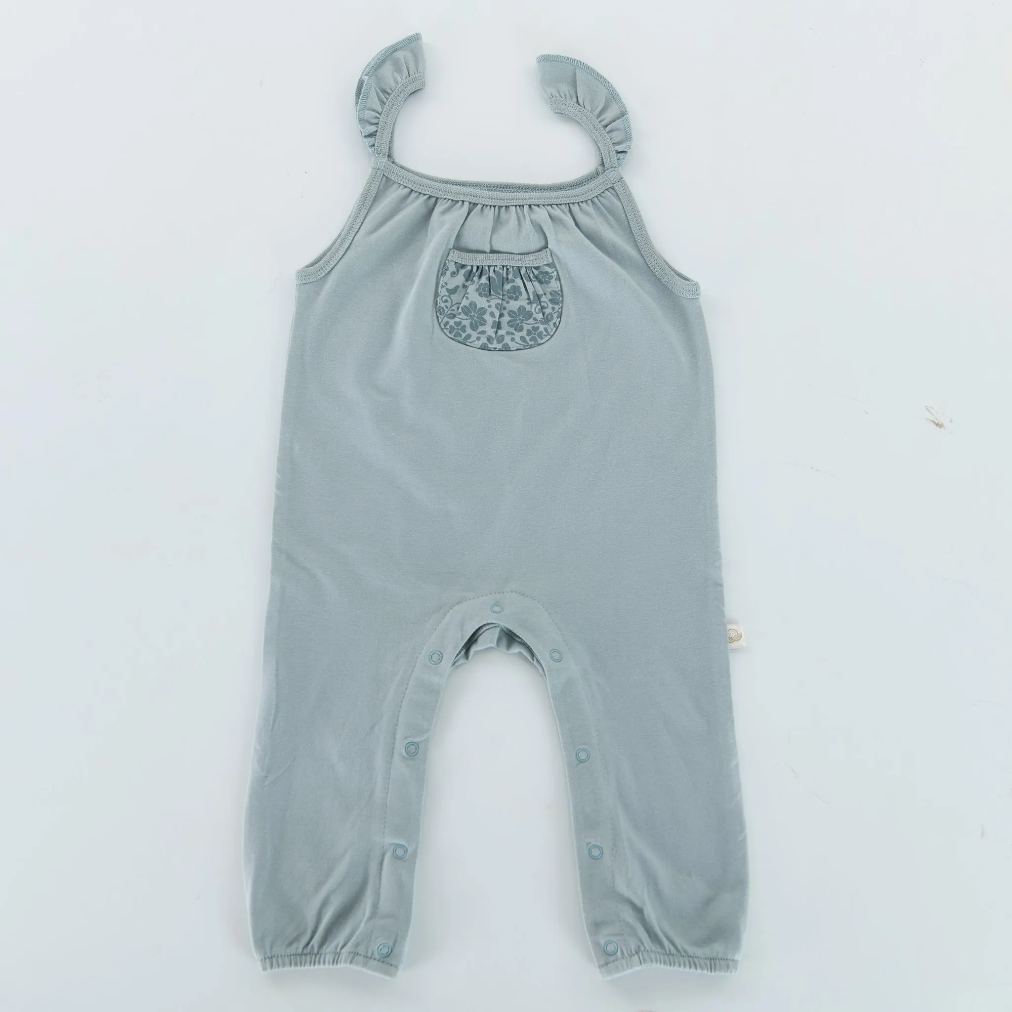 RETIRED - Organic Pocket Tank Jumpsuit - Bay Blue