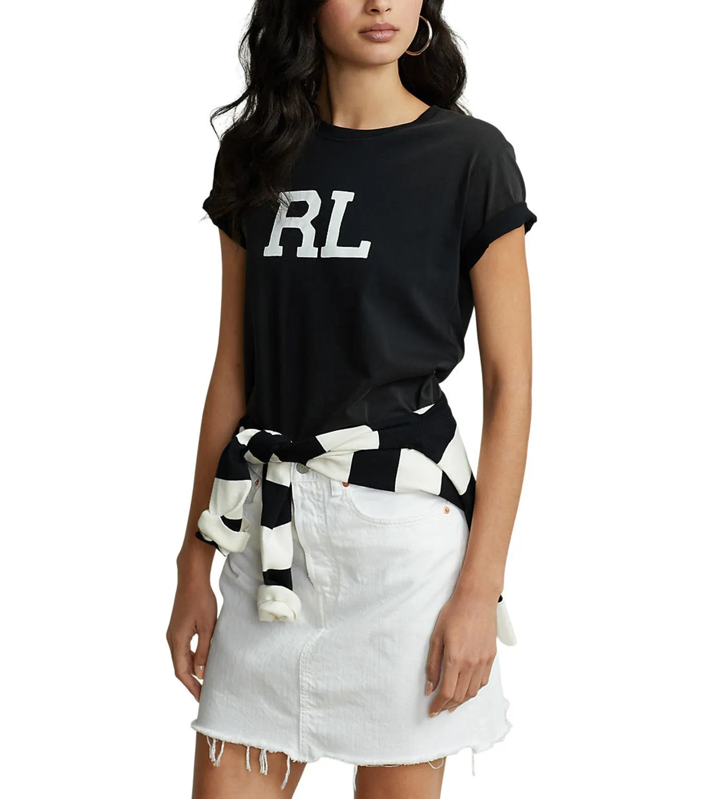 Women's RL Logo Jersey Tee Black