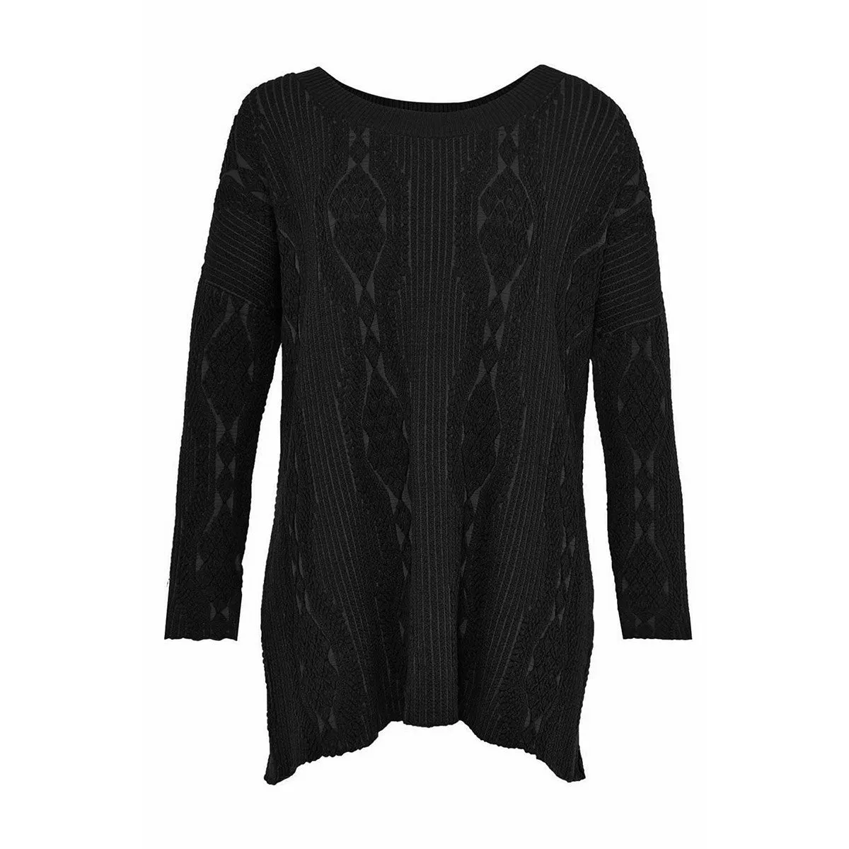 Yoek Pullover Wide Neck Cable