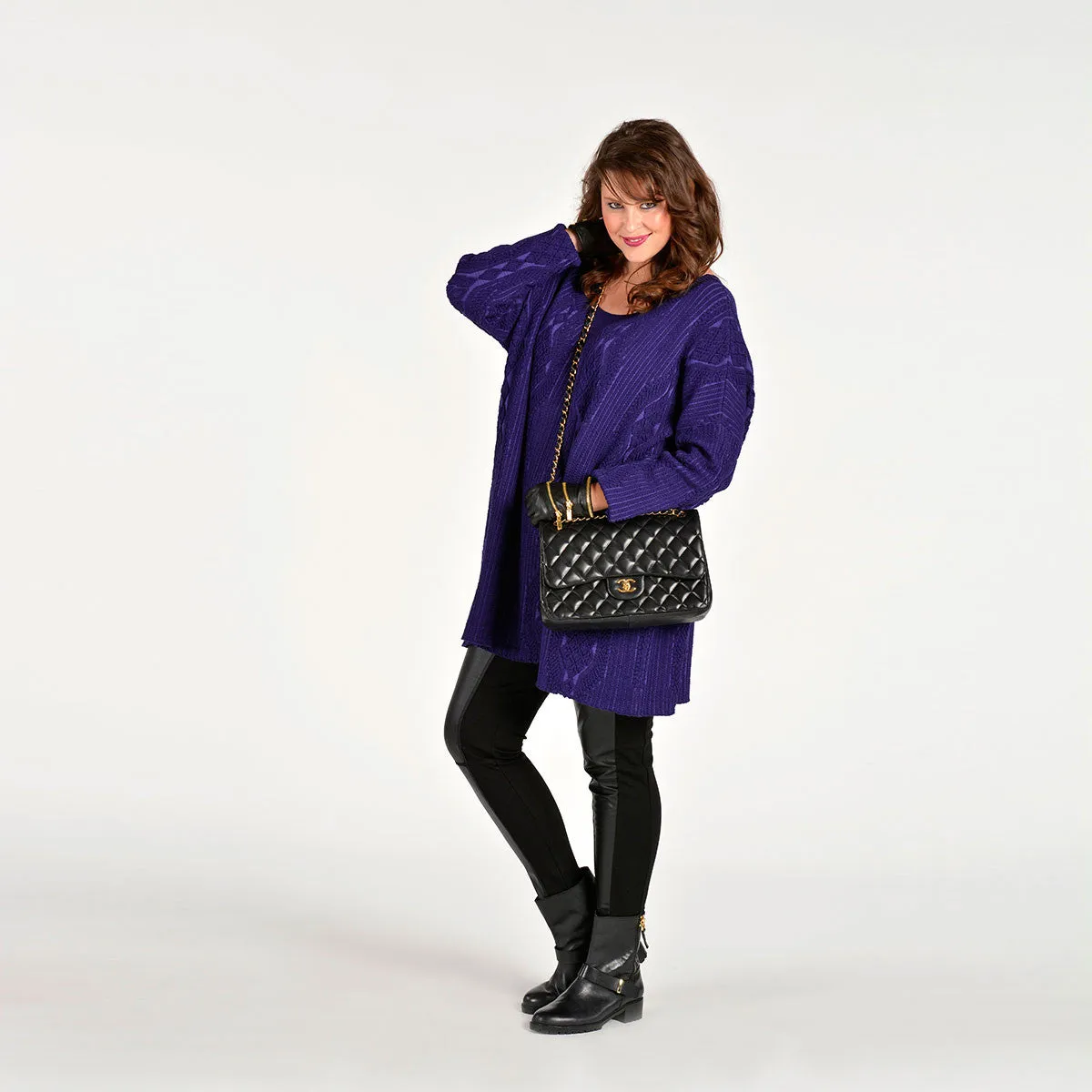 Yoek Pullover Wide Neck Cable